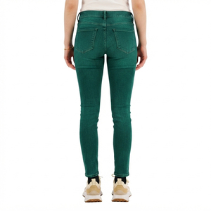 Pantalones Vaqueros de Cintura Alta para Mujer, 100% Algodón, Corte Regular Ajustado, Estilo Urbano de Verano, Pantalones Largos Elásticos Tipo Lápiz - Product Image 3