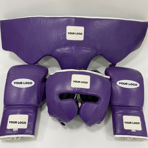 Ensemble de boxe en cuir de qualité supérieure, protège-tête, gants et protège-poitrine, équipements d'entraînement de protection personnalisables, ensemble de boxe - Product Image 6