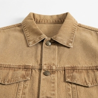Veste Homme 100% Coton Automne Col Montant Fermeture Éclair Style Punk Coupe-Vent Imperméable Respirante Écologique Décontractée Teinte en Fil