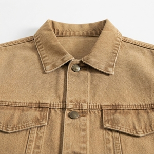 Veste en coton pour homme, style punk, col montant, fermeture éclair, coupe-vent, imperméable, décontractée, teinte en fil, légère, pour l'extérieur, personnalisable sur le devant - Product Image 5