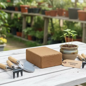 Bloque de Fibra de Coco con Retención Máxima de Agua de 5 kg, Bajo Contenido de CE, Orgánico, para Invernadero, Exportación de Fábrica - Product Image 1