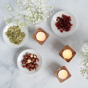 เชิงเทียนไม้มะกอกแบบเรียบง่ายสำหรับเทียนทีไลท์ - Product Image 2