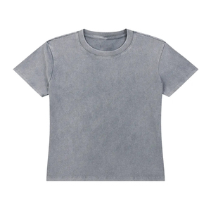เสื้อยืดโอเวอร์ไซส์สีดำฟอกกรดคุณภาพสูงสำหรับผู้ชาย ผ้าฝ้าย 100% เนื้อหนา คอกลม สั่งทำได้ - Product Image 1