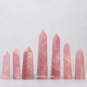 Tour de Quartz Rose Baguettes de Méditation en Cristal Rose Points de Pierre Précieuse de Guérison Efficace Artisanat de Pierre Semi-Précieuse pour la Méditation - Product Image 3