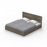 Modernes 2245 Queen-Size-Panelbett aus Holzwerkstoff mit Matratzenunterlage und gerahmtem Kopfteil für das Hauptschlafzimmer