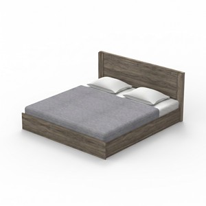 Cadre de lit King Size moderne 2245 en bois d'ingénierie avec sommier plateforme et tête de lit encadrée classique – Mobilier de chambre principale - Product Image 4