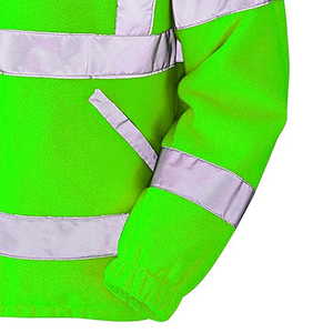 High Visibility Reflective Safety <b>Jacket</b> Green with <b>Silver</b> Stripes Men Workwear Hi Vis Uniform - Product Image 3