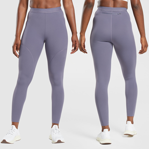 Leggings de course ajustés à taille haute pour femmes, avec poche zippée à l'arrière, en tissu respirant en maille Spandex/Nylon, séchage rapide - Product Image 4