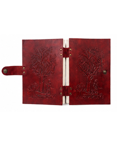 Journal en cuir gaufré Arbre de Vie – Fermeture à bouton-pression, reliure à vis – Art Arbre de Vie - Product Image 6