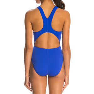 Maillot de bain une pièce personnalisé pour filles, col montant, couleur unie, Spandex/Polyester, séchage rapide, respirant, écologique, extensible dans quatre directions, coupe ajustée - Product Image 5