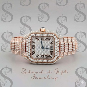 Nuevo Reloj Analógico de Moissanita de Calidad Premium con Claridad VVS, Resistente al Agua, con Diamantes Incrustados, Caja de Acero Inoxidable, Cristal, Estilo Ejecutivo - Product Image 1