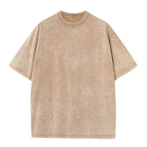 Camiseta Retro de Cuello Redondo de Algodón Puro de 230g, Lavado Personalizado, Holgada, de Manga Corta, Oversize para Hombre - Product Image 4