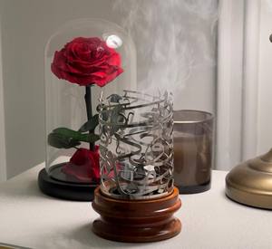 Support à bougie en bois fait main avec calligraphie arabe pour la décoration de la maison - Product Image 3