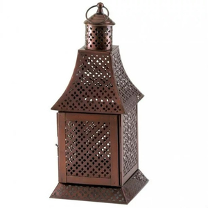 Yellow Iron <b>Lantern</b> With Star Cutouts Portable Candle Holder For Home Decoration Handmade Candle <b>Lanterns</b> On Sale - Product Image 4