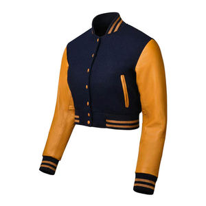 Women's Casual Varsity <b>Jacket</b> College Bomber Coat Trendy Streetwear Lightweight Wool Outerwear Zipper Pockets Custom Embroidery - Product Image 5