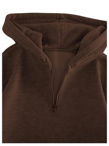 Sweat-shirts d'hiver unisexes à col demi-zippé et épaules tombantes 100% coton avec design personnalisable, coupe oversize, style streetwear, couleur unie - Product Image 4