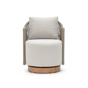 Fauteuils de jardin Ciara en teck massif de haute qualité avec corde tressée et coussin pour usage extérieur - Product Image 2