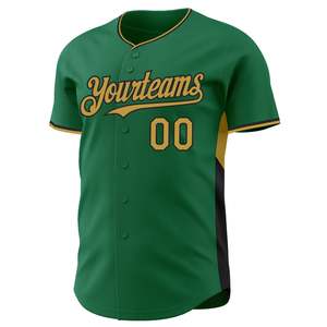 Camiseta de Béisbol Verde Personalizada con Nombre del Equipo y Número, Impresión en Serigrafía, Manga Corta, Cierre de Botones, Ropa para Hombre Adulto - Product Image 2