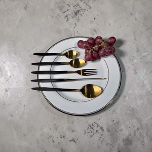 Gold Plated Metal Cutlery Set With Long Handles <b>Mirror</b> Finish Modern Design Durable Utensils For Party Use - Product Image 6