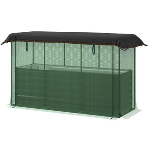 Fioriera Rialzata Grigio Scuro per Giardino con Rete - Product Image 5