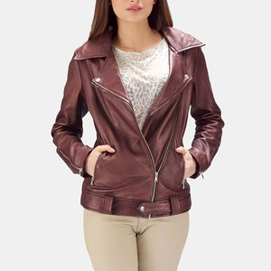 Stylish Vintage Reversible <b>Winter</b> <b>Leather</b> <b>Jacket</b> Women Biker Look Slim Fit Comfortable Inner Lining Fashion Party Travel - Product Image 1