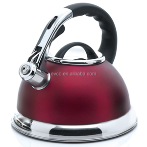 Camille 3.0 Qt. Stainless Steel Whistling <b>Tea</b> <b>Kettle</b> Water <b>Kettle</b> Camp <b>Kettle</b> <b>Tea</b> Pot in Cranberry Color - Product Image 3