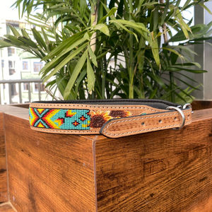 Nouveau collier de chien rembourré perlé en cuir usiné à la main personnalisé en gros colliers pour animaux de compagnie de chat en cuir de vache véritable de luxe personnalisés - Product Image 3