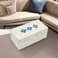 Boîte à bijoux rectangulaire artisanale en nacre, style nordique moderne, organisateur de rangement décoratif pour salon, salle de bain, cadeau