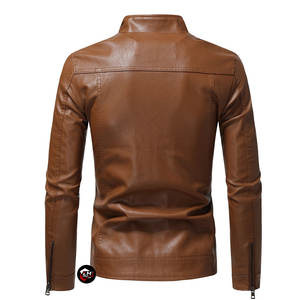 Chaqueta de Cuero para Hombre, Moderna, Ajustada, Elegante, Prenda Exterior de Moda, Cuero Suave, Informal, Otoño Invierno - Product Image 2