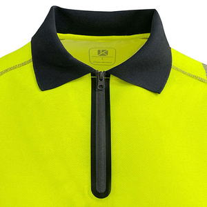 Chemise de travail haute visibilité personnalisée pour homme, à manches courtes, en jersey uni 100 % coton respirant, avec fermeture éclair réfléchissante, uniforme de sécurité - Product Image 4