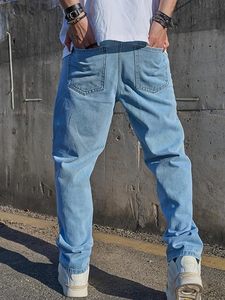 Pantalones Vaqueros Anchos de Mezclilla Azul Claro para Hombre, 100% Algodón, Cintura Media, Corte Holgado, Lavado a la Arena, Ecológicos, Estilo Vintage, Casuales, para Primavera - Product Image 3