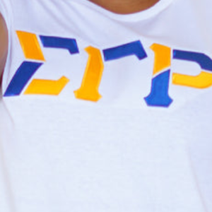 <b>White</b> Sigma Gamma Rho Color Block Greek Lettered T-<b>Shirt</b> <b>White</b> <b>Women's</b> Casual Sorority Tee <b>Short</b> <b>Sleeve</b> Graphic <b>Shirt</b> Custom - Product Image 3