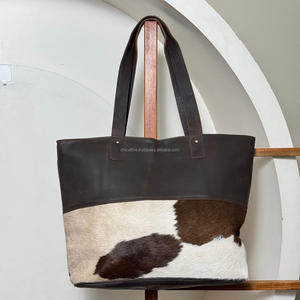 Sac fourre-tout de luxe fait à la main en cuir de vachette véritable poignées durables grande capacité élégant sac à main à bandoulière pour les femmes - Product Image 5