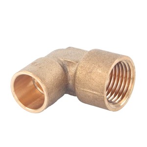 Conector de Plomería de Latón, Codo de 90 Grados, Rosca NPT Hembra, 2.8 Pulgadas de Longitud, Superficie Lisa, Fundición - Product Image 4