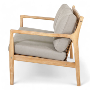 Conjunto de Sofás para Patio Exterior con Estructura de Teca Sólida, Cojines Profundos, Tablero de Listones y Patas de Madera Reforzadas - Product Image 5