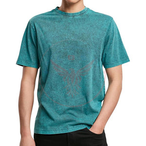 T-shirts pour hommes Street Wear, dernier design, effet délavé, 100% coton, couleur unie, grandes tailles, respirants, écologiques - Product Image 3