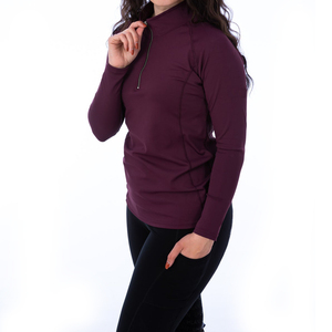 Camisa de equitación para mujer, personalizada, premium, sólida, informal, con logotipo bordado en la parte delantera, transpirable, antiarrugas, de spandex/poliéster, con cuello redondo. - Product Image 6