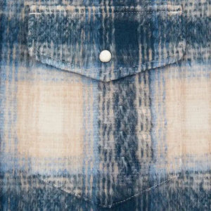 Chemises en flanelle à carreaux surdimensionnées à manches longues, boutonnées, avec logo personnalisé brodé, effet délavé, vieilli et ornées de strass - Product Image 5