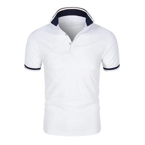 Camisas de Lona Sólida de Alta Calidad para Hombre, con Logotipo Personalizado, Manga Corta, Secado Rápido, con Cuello Alto y Bajo Bordado, Camisetas Polo - Product Image 1