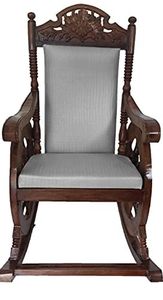 เก้าอี้โยกไม้ |   การเคลื่อนไหวที่ราบรื่นพร้อมที่วางแขนและเบาะพิงหลัง |   งานฝีมือดั้งเดิมที่ออกแบบด้วยมือ - Product Image 3