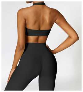 Wholesale Women Printed Two Piece Yoga Sets Custom Cross <b>Back</b> Design Breathable Anti-Static Active Wear for Gym Fitness - Product Image 4