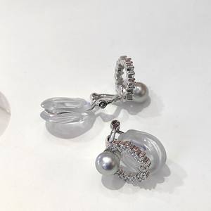Boucles d'oreilles à clip en perle d'eau de mer, style Qiao Mei, argent S925, 5,5-6 mm, forte brillance, sans trou d'oreille, adaptées aux adultes - Product Image 4