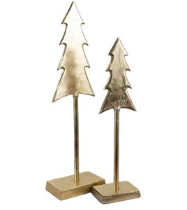Elegant Golden Finish Christmas Tree Figurine Handcrafted <b>Decorative</b> Star Sculpture for Home Office Shelf Table Decor <b>Accent</b> - Product Image 1
