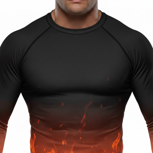 เสื้อรัดรูปแขนยาวแบบยูนิเซ็กซ์สำหรับวิ่งออกกำลังกาย แห้งเร็ว เหมาะสำหรับ BJJ MMA ยิวยิตสู ฝึกซ้อมกีฬาต่อสู้ - Product Image 3