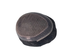 Peluca de Cabello Humano Australiano, Cabello Natural Remy, Prótesis Capilar China, Toupee Taz Hair BD, Ondas Suaves, Ondas Profundas, Lace Front - Product Image 3