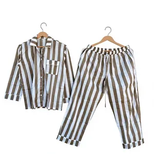 Conjunto de Pijama de Algodón 100% con Estampado Floral para Mujer, Manga Larga, Cuello Camisero, Suave, Ropa de Dormir Larga, Ropa Casual - Product Image 6
