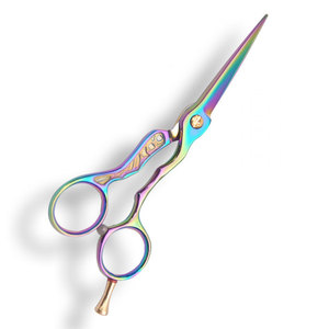 Professional Salon Hair Cutting <b>Barber</b> Scissors Sharp <b>Blade</b> Tip Right-Handed Medium Handle Multi Color Stainless Steel - Product Image 2