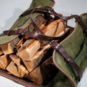 Porta leños de lona, accesorio decorativo para estufa de leña, soporte para leña, accesorio para chimenea, porta leños personalizado, portaleños de cuero - Product Image 2