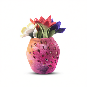 Handmade Artificial Wool Felt Flower with Vessel <b>Decoration</b> Bohemian Style <b>Spring</b> - Product Image 2