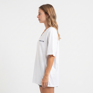Camiseta Corta de Algodón con Cuello en V Holgada y Oversize para Mujer, Transpirable, Estilo Casual Urbano, Manga Corta, Venta al por Mayor - Product Image 4